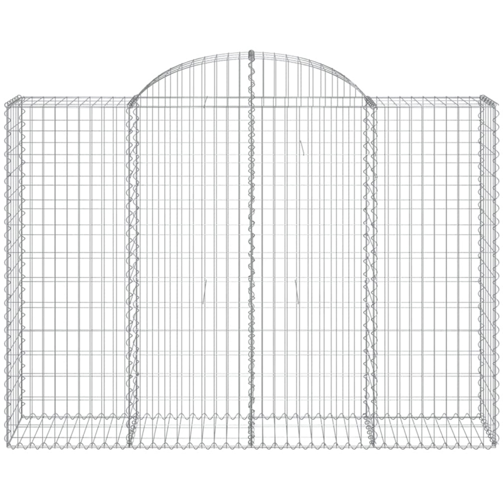 vidaXL Silver Galvanised Iron Arched Gabion Basket 200 x 50 x 140/160cm 12 Pack Image 2
