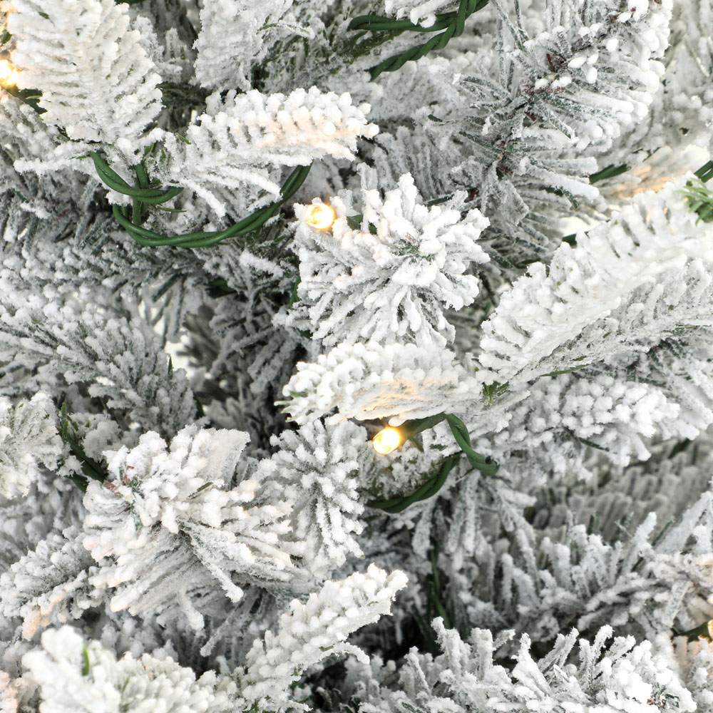 HOMCOM 70 Warm White LED Pre-Lit Green and White Artificial Table Christmas Tree with Stand 3ft Image 3