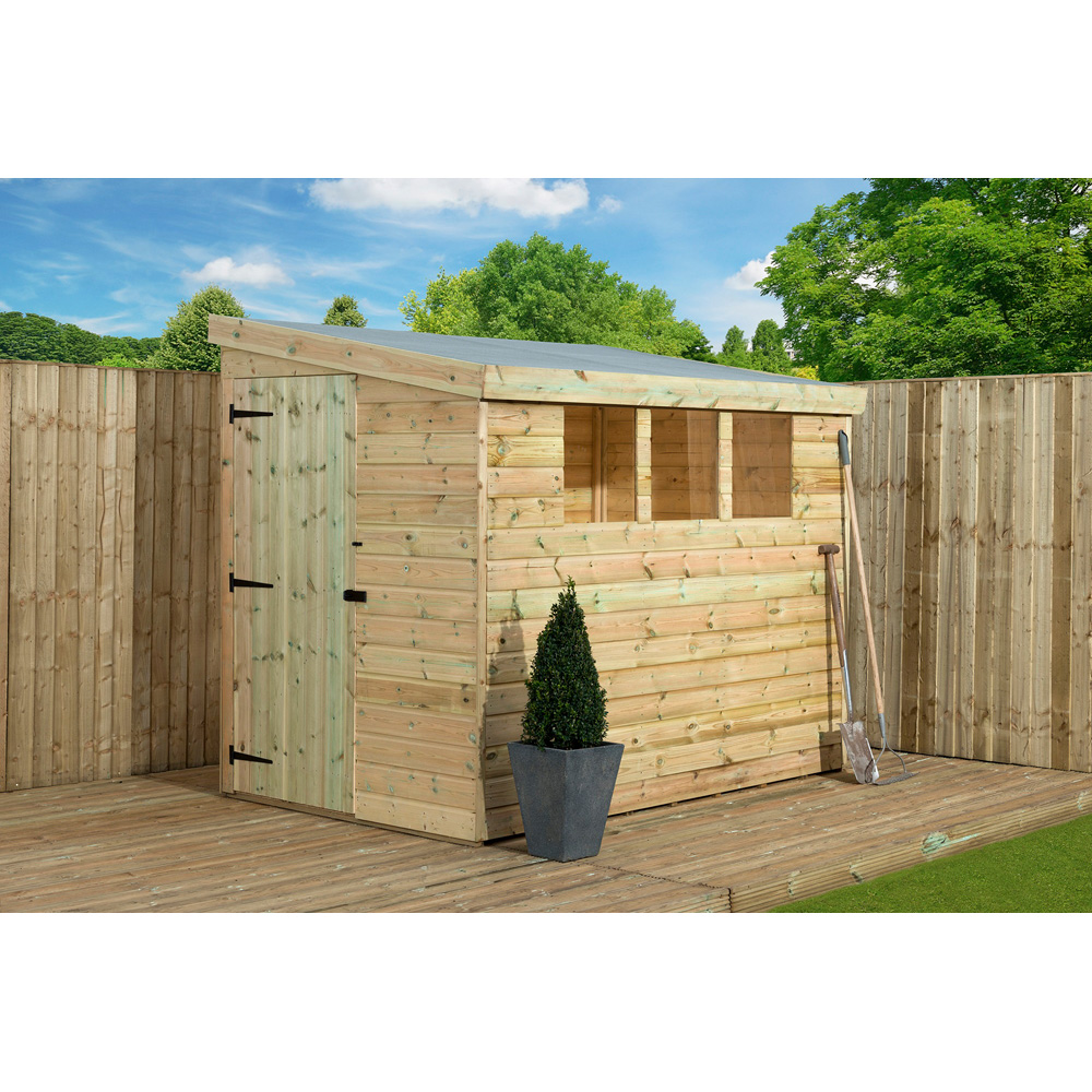 Empire Sheds 3000 7 x 5ft Tongue and Groove Wooden Pent Garden Shed Image 3