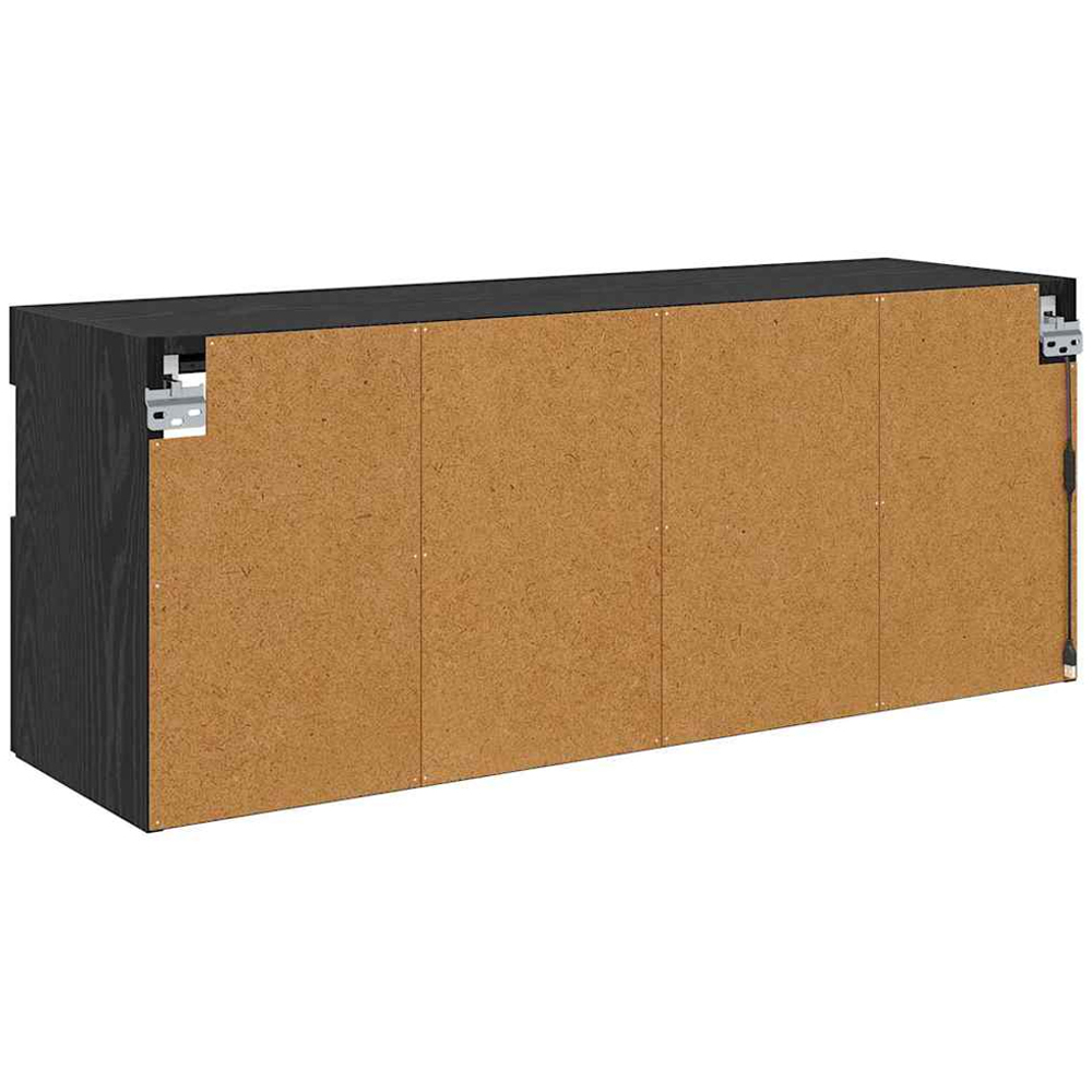 vidaXL 2 Door 2 Shelf Black Oak TV Cabinet with LED Lights Image 9
