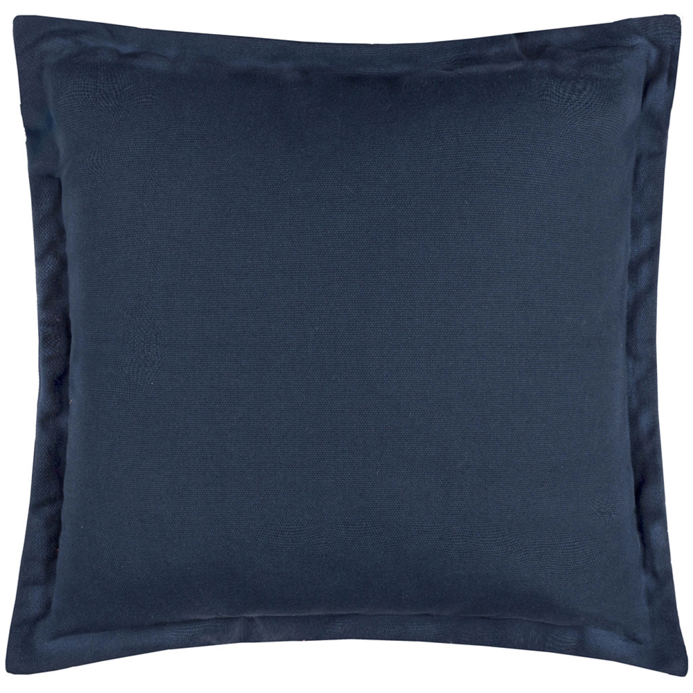 Yard Holmfirth Blue Plain Cotton Canvas Cushion 45 x 45cm Image 1