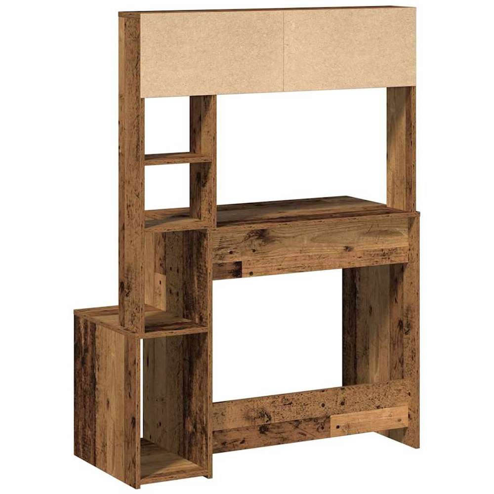 vidaXL 6 Shelf Study Desk Old Wood Effect Image 5