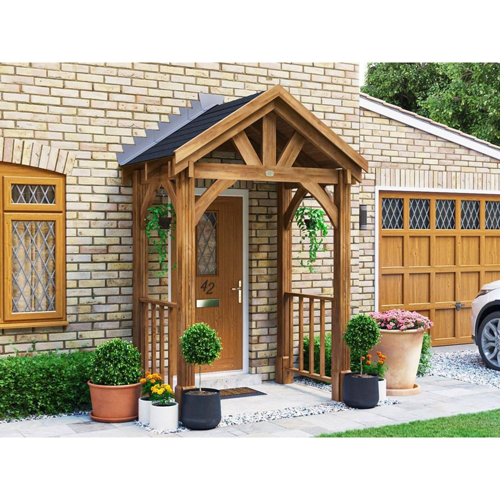 Dunster House Thunderdam 2 x 1.5m Brown Porch Canopy with Roof Shingles Image 3