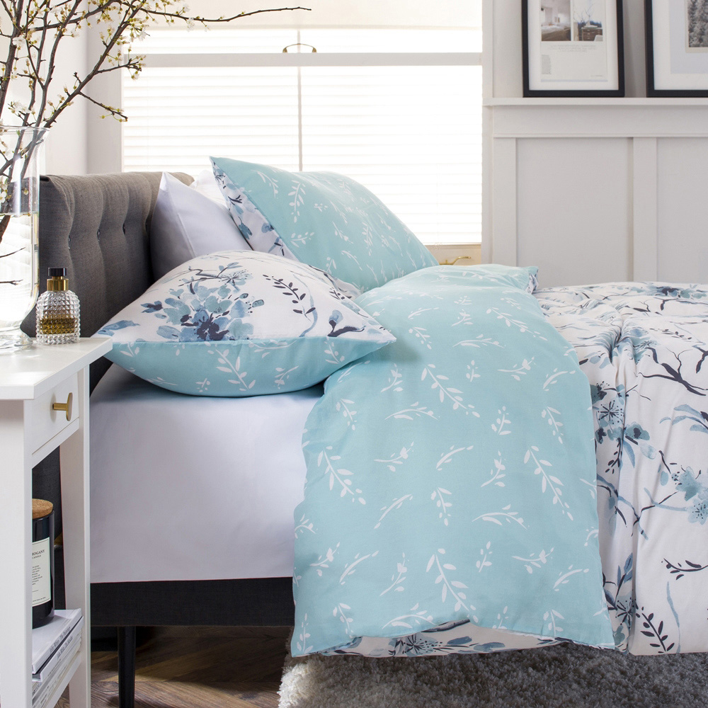 Deyongs Cherry Blossom King Size Blue Duvet Set Image 3