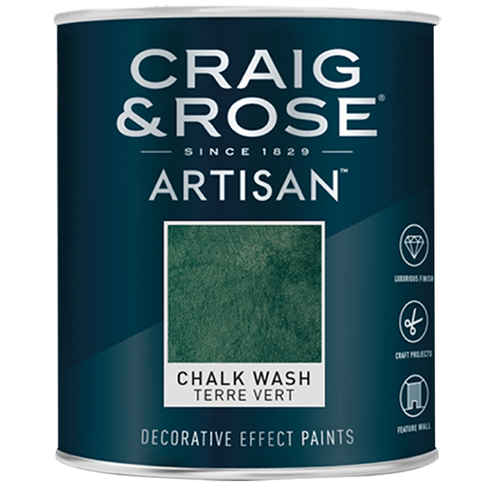 Craig & Rose Artisan Walls & Ceilings Chalk Wash Terre Vert Chalky Paint 750ml Image 2