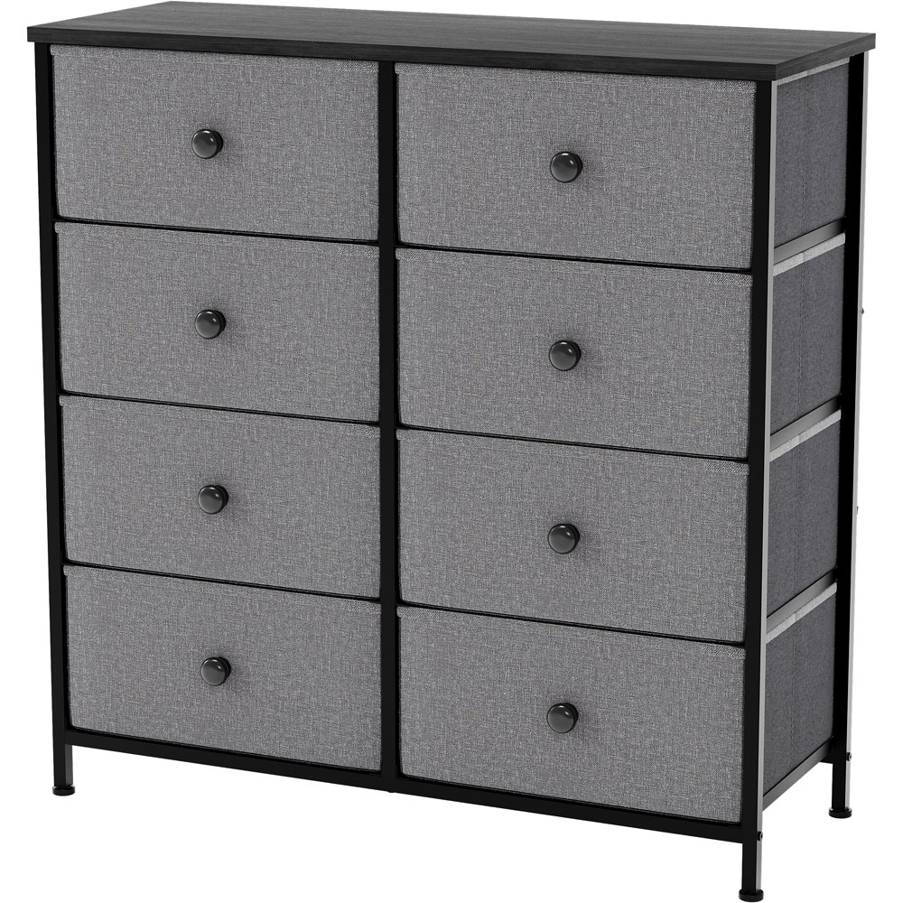 Vida Designs Chorley 8 Drawer Grey and Black Fabric Chest of Drawer Image 2