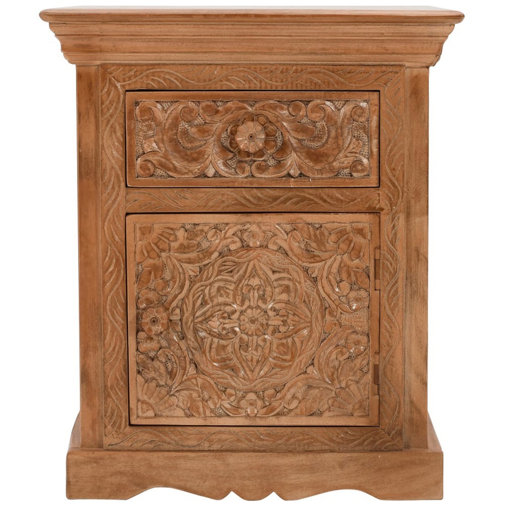 Brooklyn Adair Single Door Single Drawer Mango Wood Bedside Table Image 3