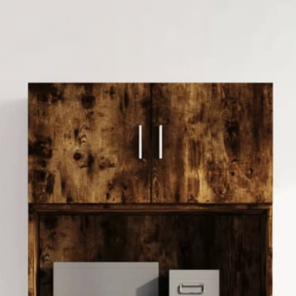 vidaXL 2 Door Smoked Oak Wall Cabinet Image 1