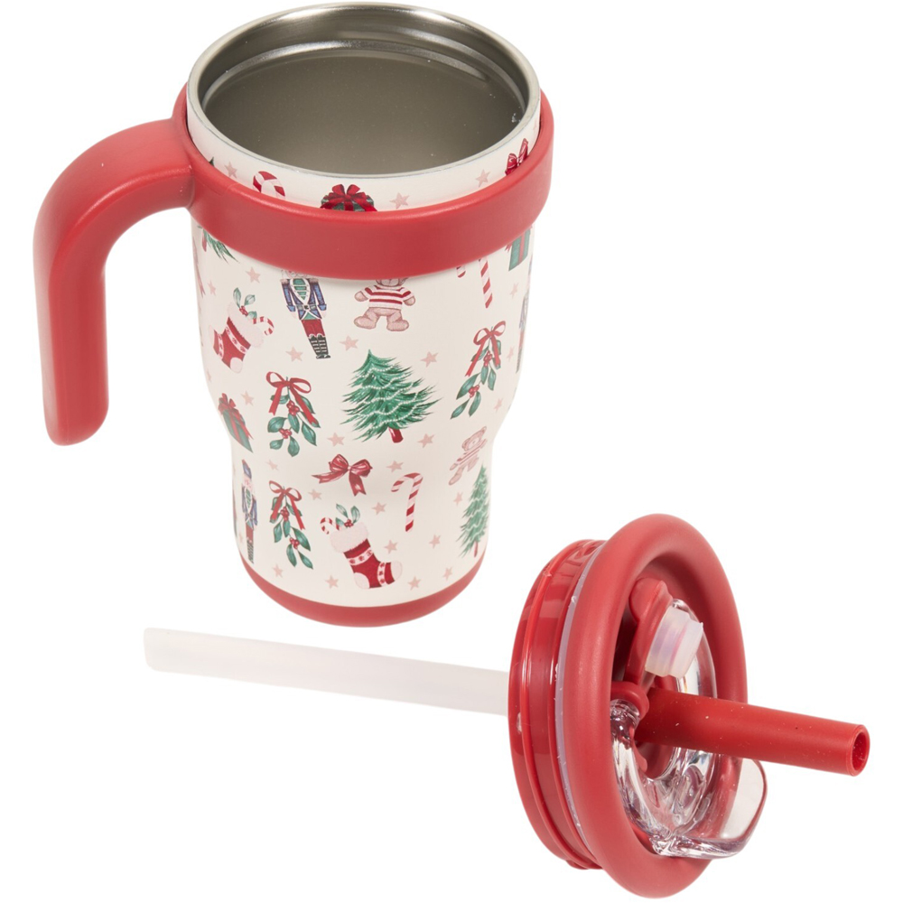 Kids Christmas Print Tumbler with Straw Image 4