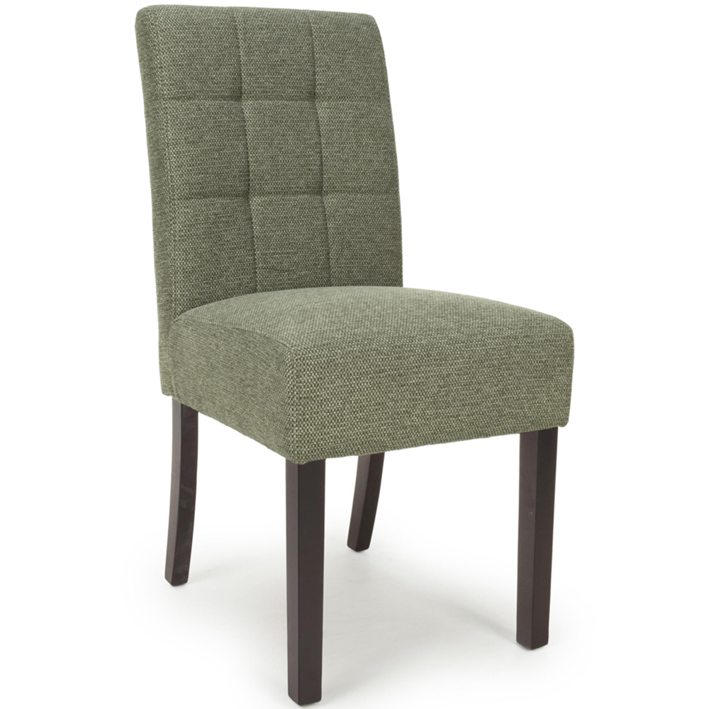 Portland Harlow Olive Weave Walnut Legs Waffle Back Dining Chair Image 2