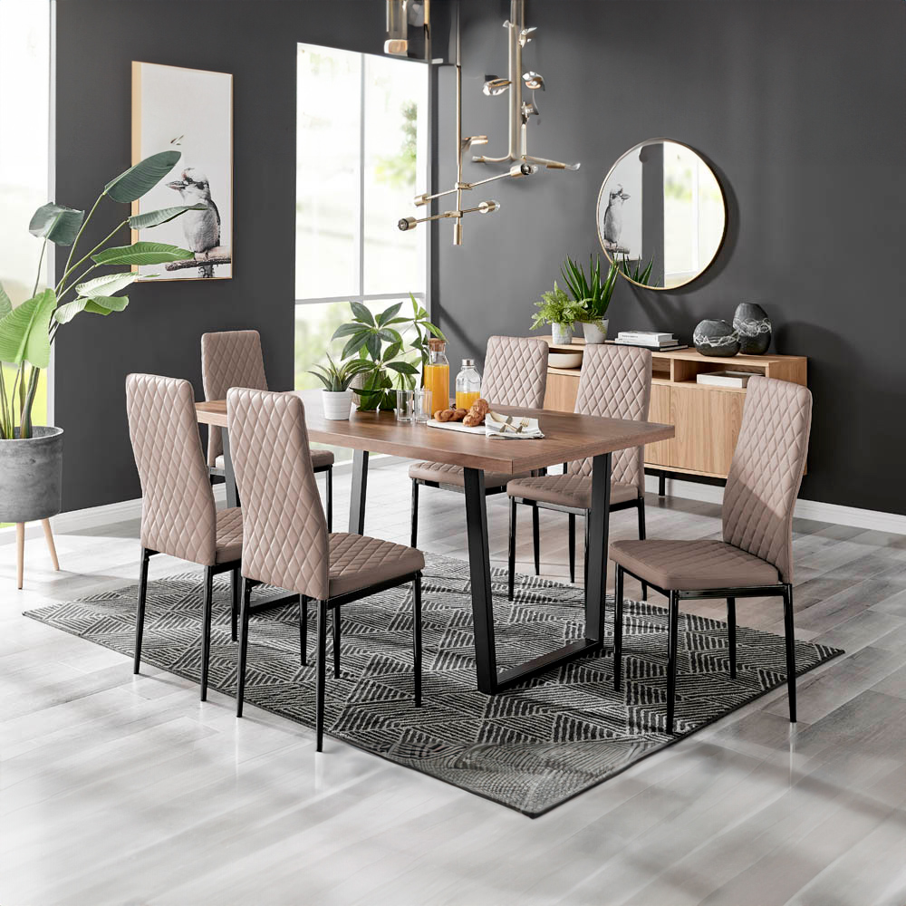 Furniturebox Solo Valera 6 Seater Dining Set Cappuccino Image 8