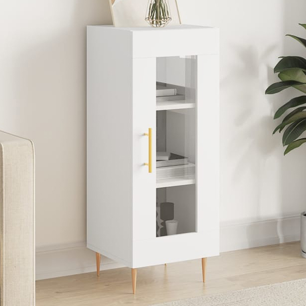vidaXL Single Door White Sideboard Image 1
