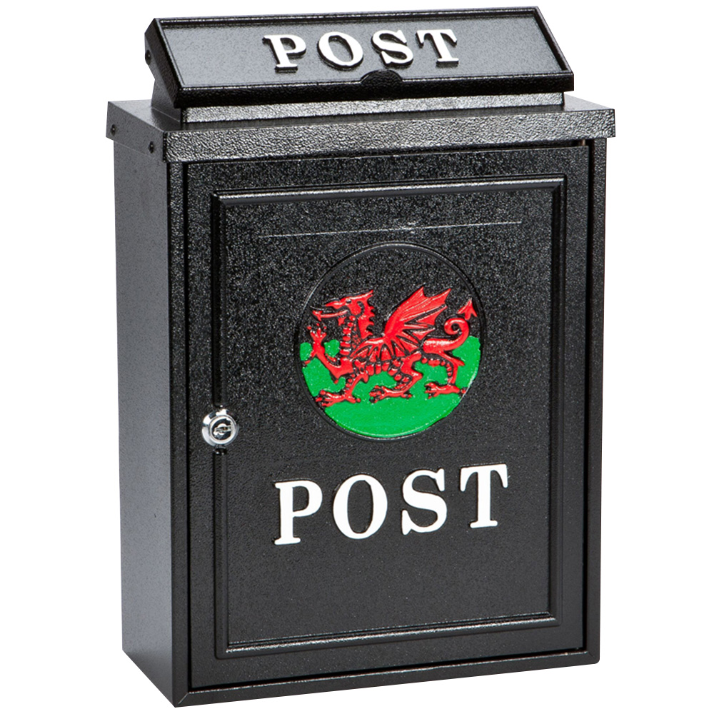 Arboria Garden Decor Black Dragon Cast Aluminium Post Box Image 1