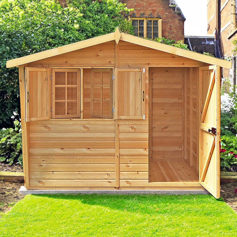 Shire 9 x 6ft Shiplap Style D Security Cabin Apex Garden Shed Image 7