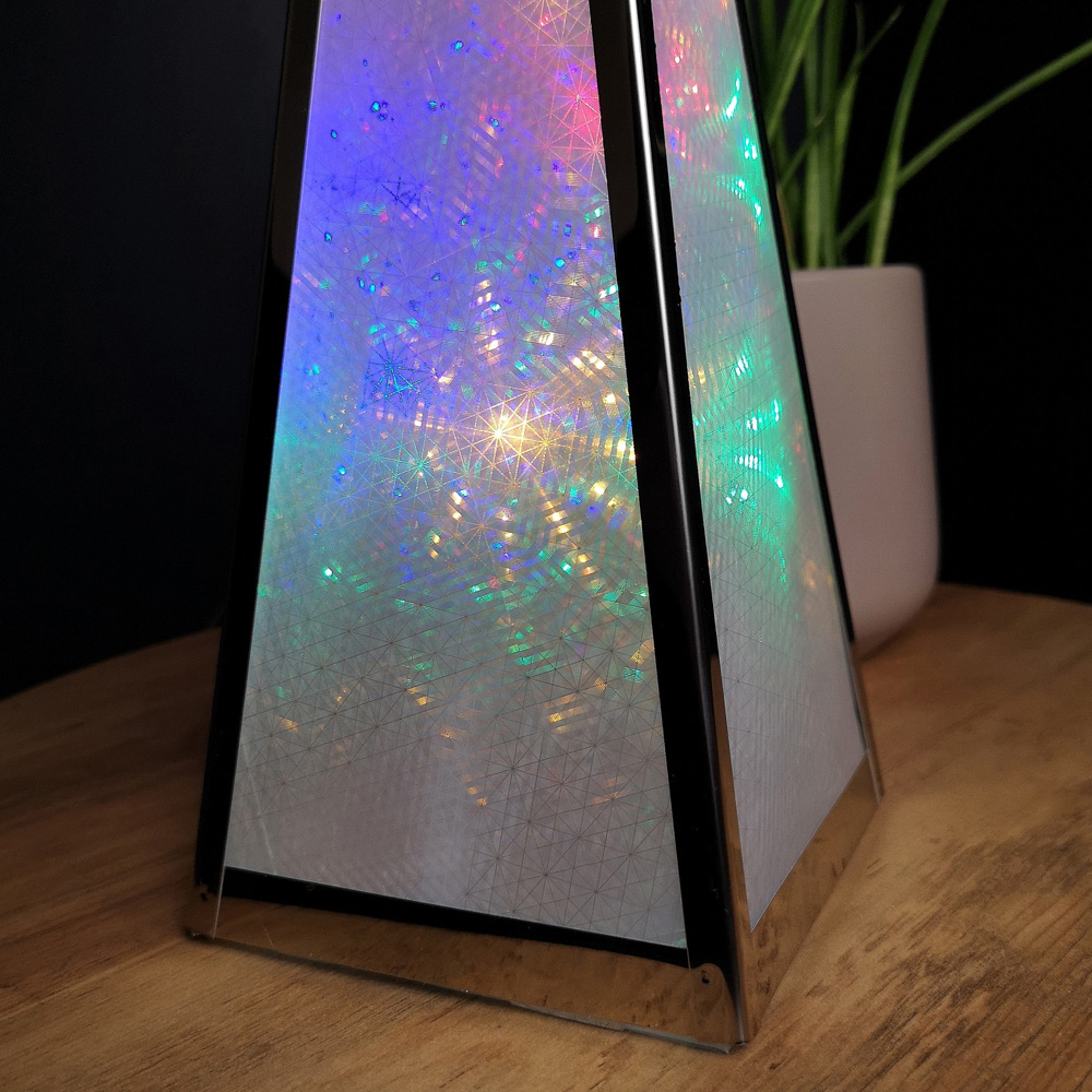 Premier Multi Coloured LED Holographic Pyramid Christmas Decoration 45cm Image 2