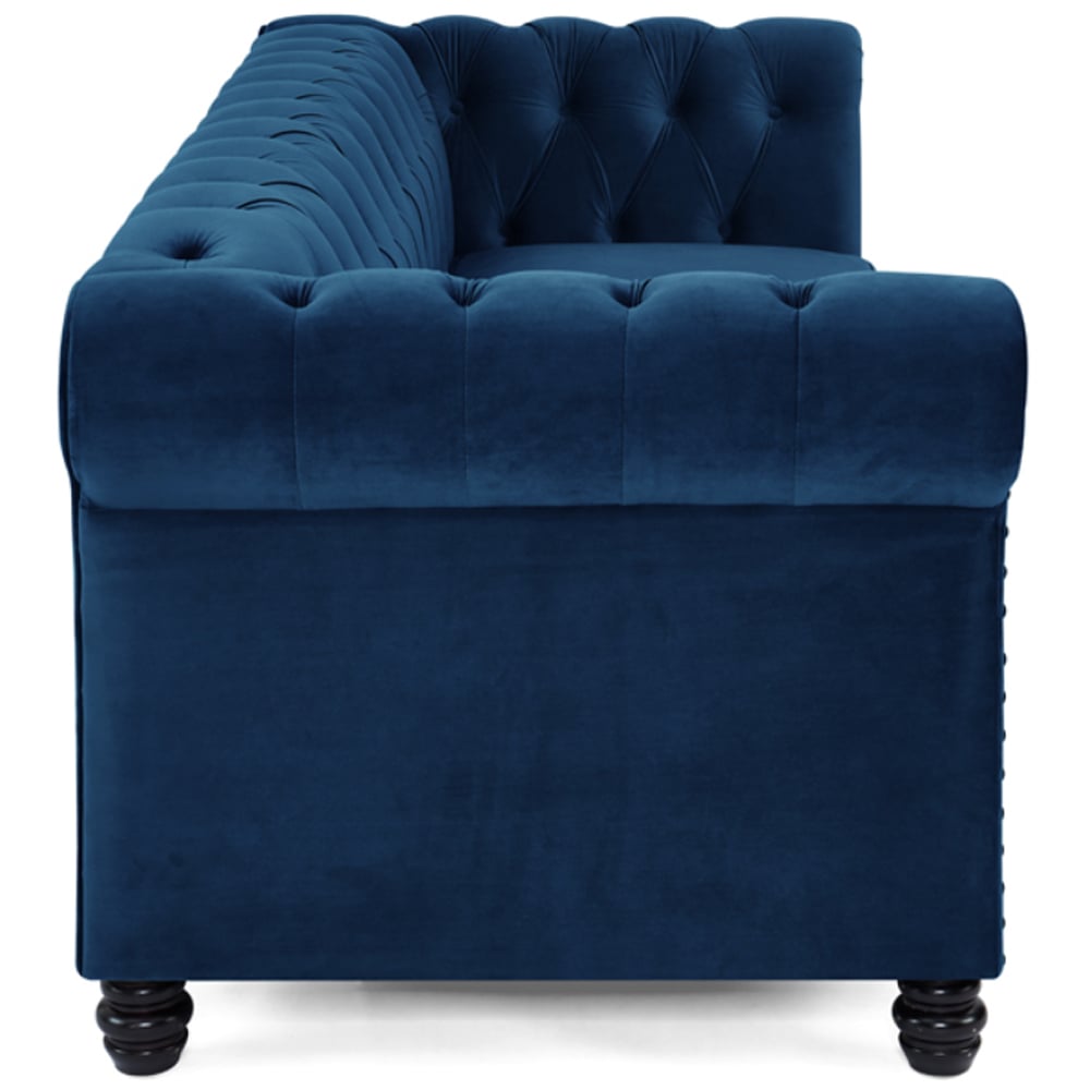 Home Detail Chesterfield 3 Seater Studded Blue Velvet Sofa Image 7