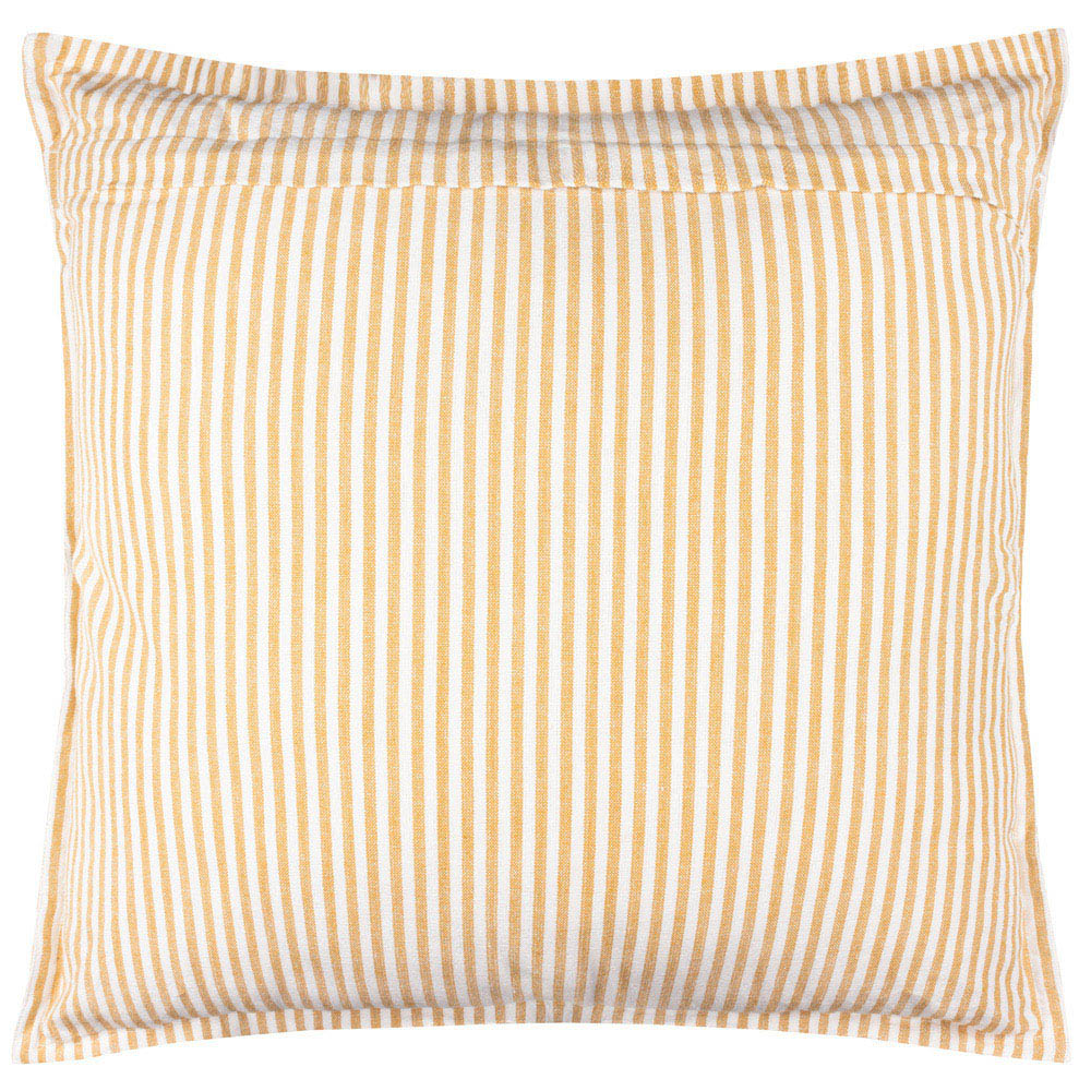 Yard Hayle Yellow Stripe Cotton Reversible Cushion 50 x 50cm Image 3