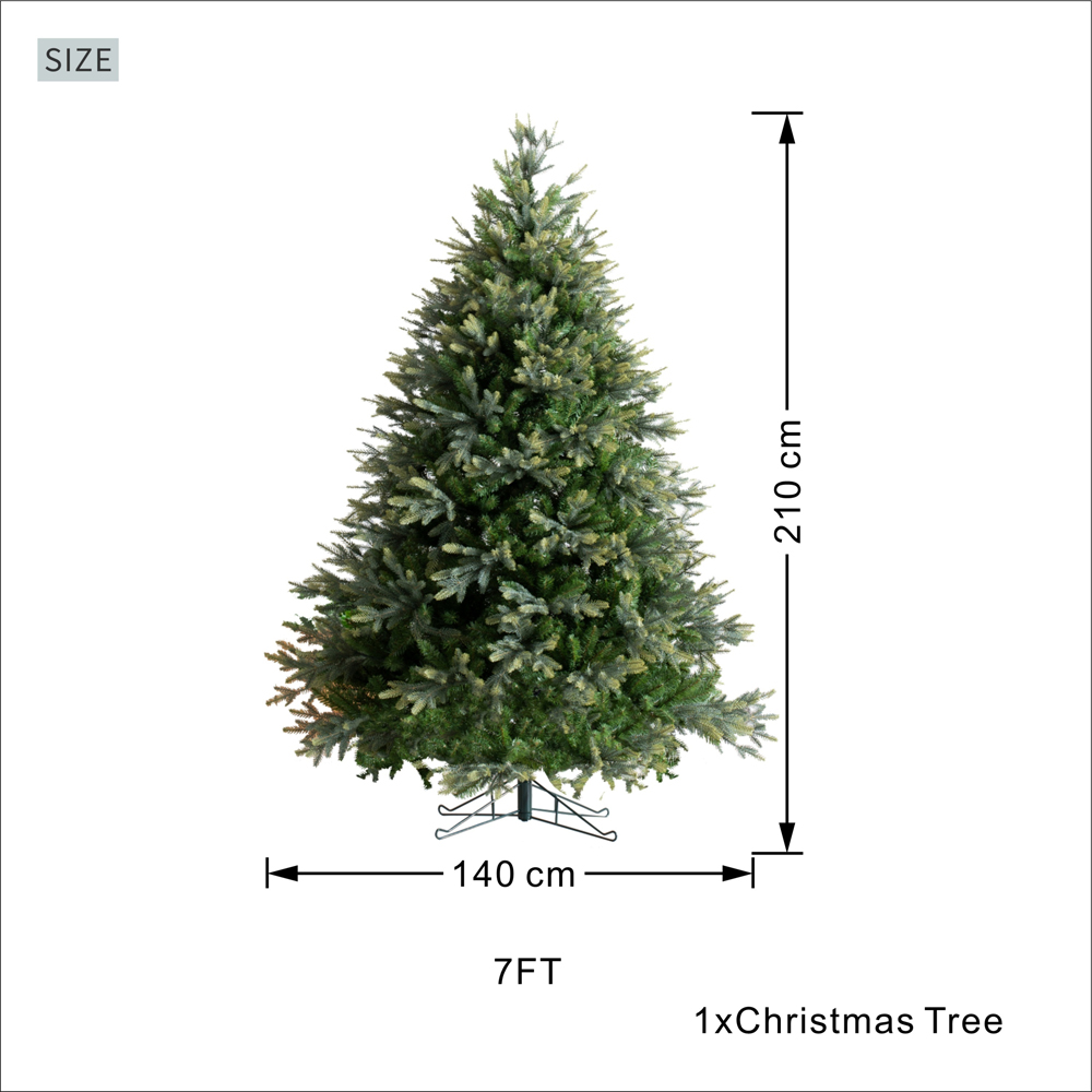 Abrihome Grand Fir Artificial Christmas Tree with 1733 Mixed Tips 7ft Image 9