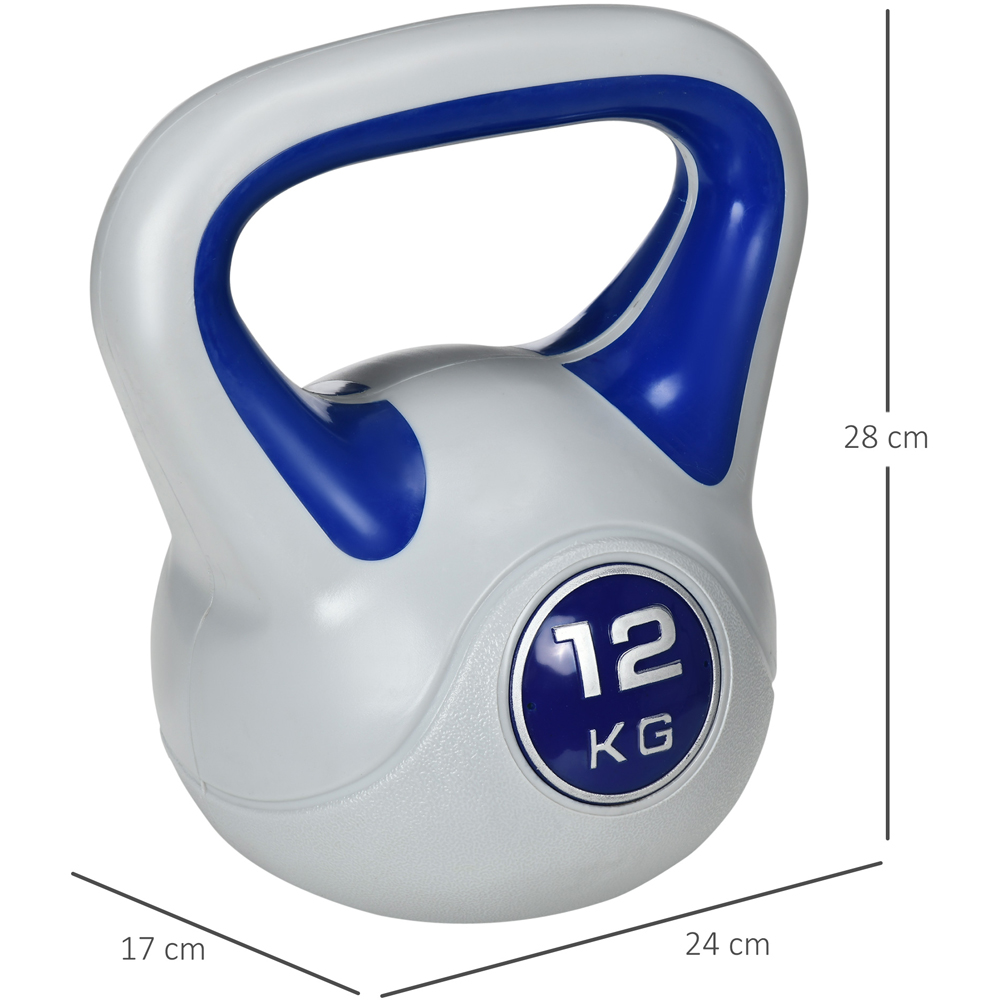 SPORTNOW Dark Blue and Grey Kettlebell with Handle 12kg Image 9