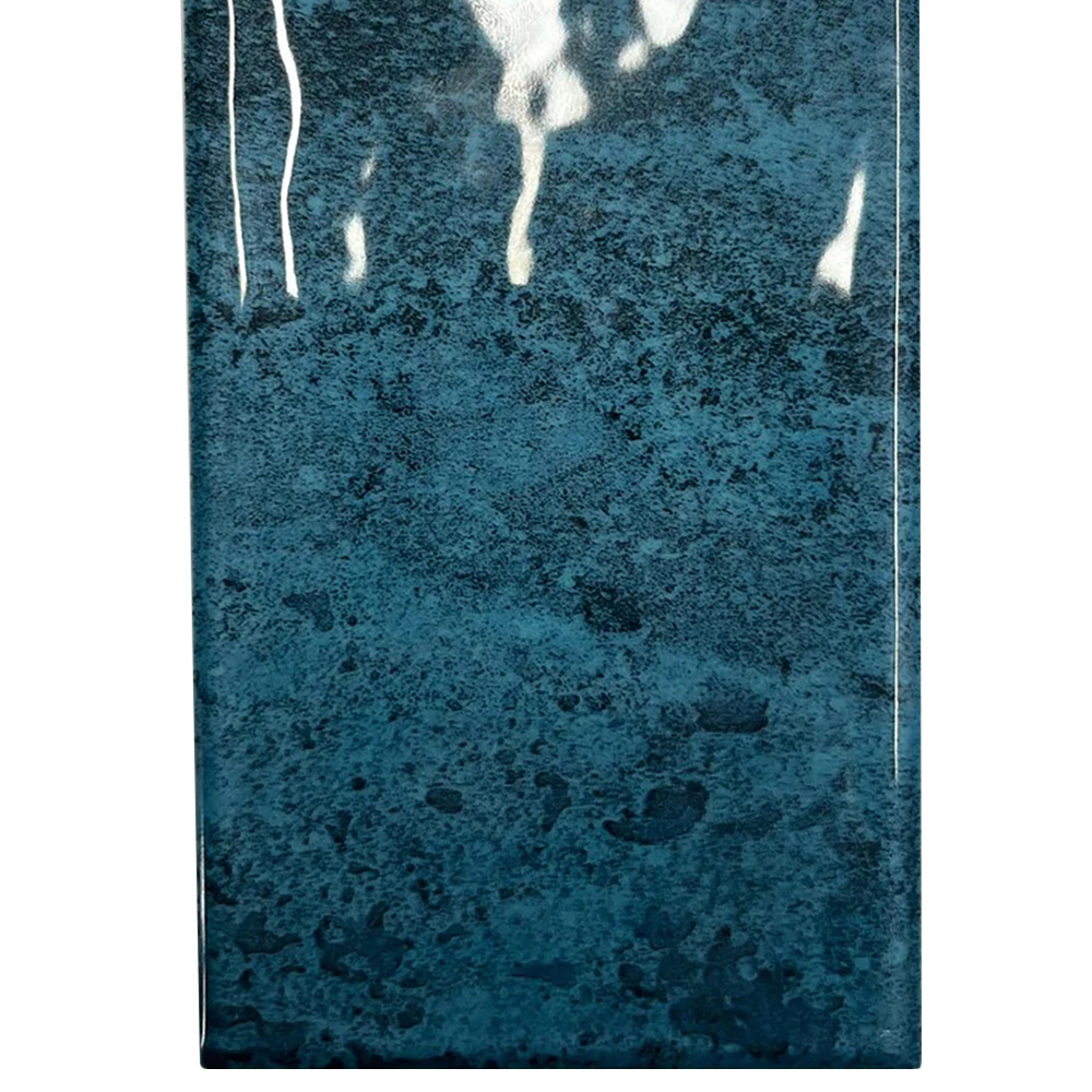 Top Ceramics Metro Blue Gloss Flat Bumpy Ceramic Wall Tile 100 x 300mm 0.84sqm Image 4