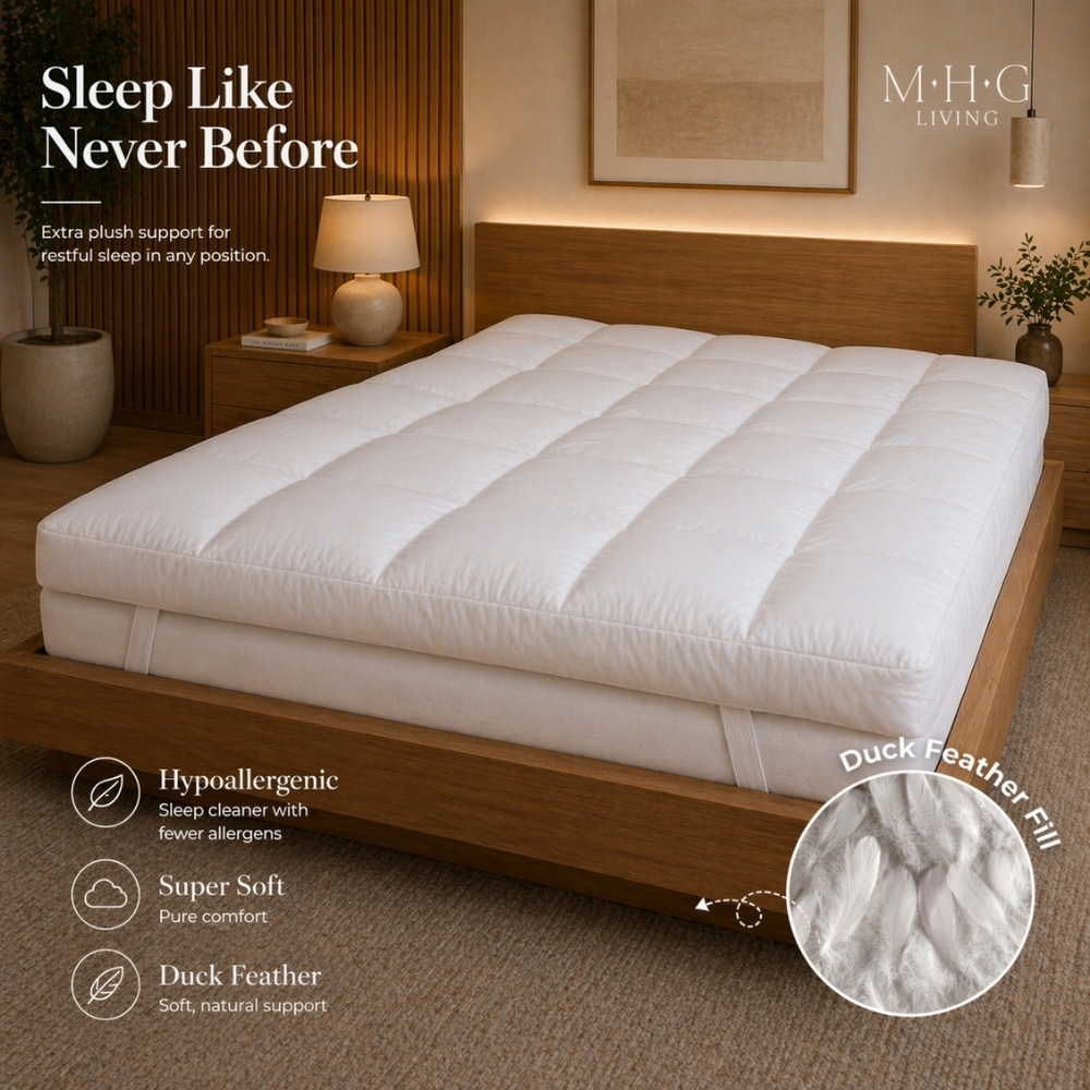 MHG Living Single Duck Feather Mattress Topper Image 6