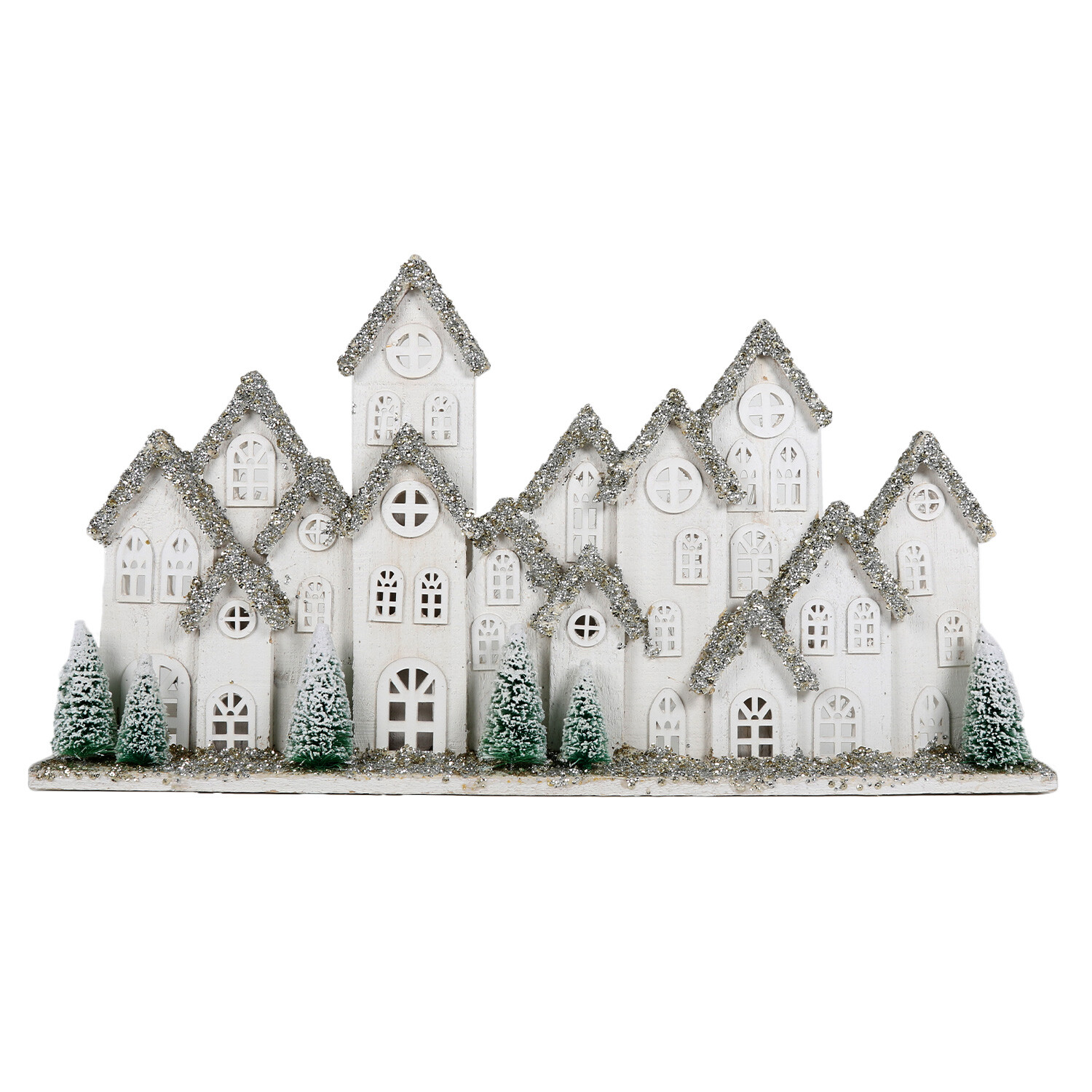 Frosted Fairytale 14 House LED Scene Table Decoration Image 1