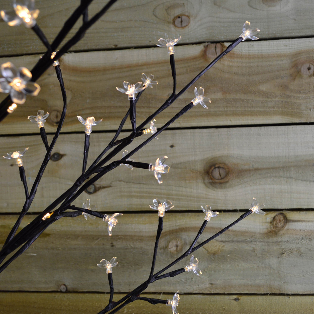 Premier Warm White LED Pre Lit Cherry Blossom Artificial Christmas Tree 5ft Image 3