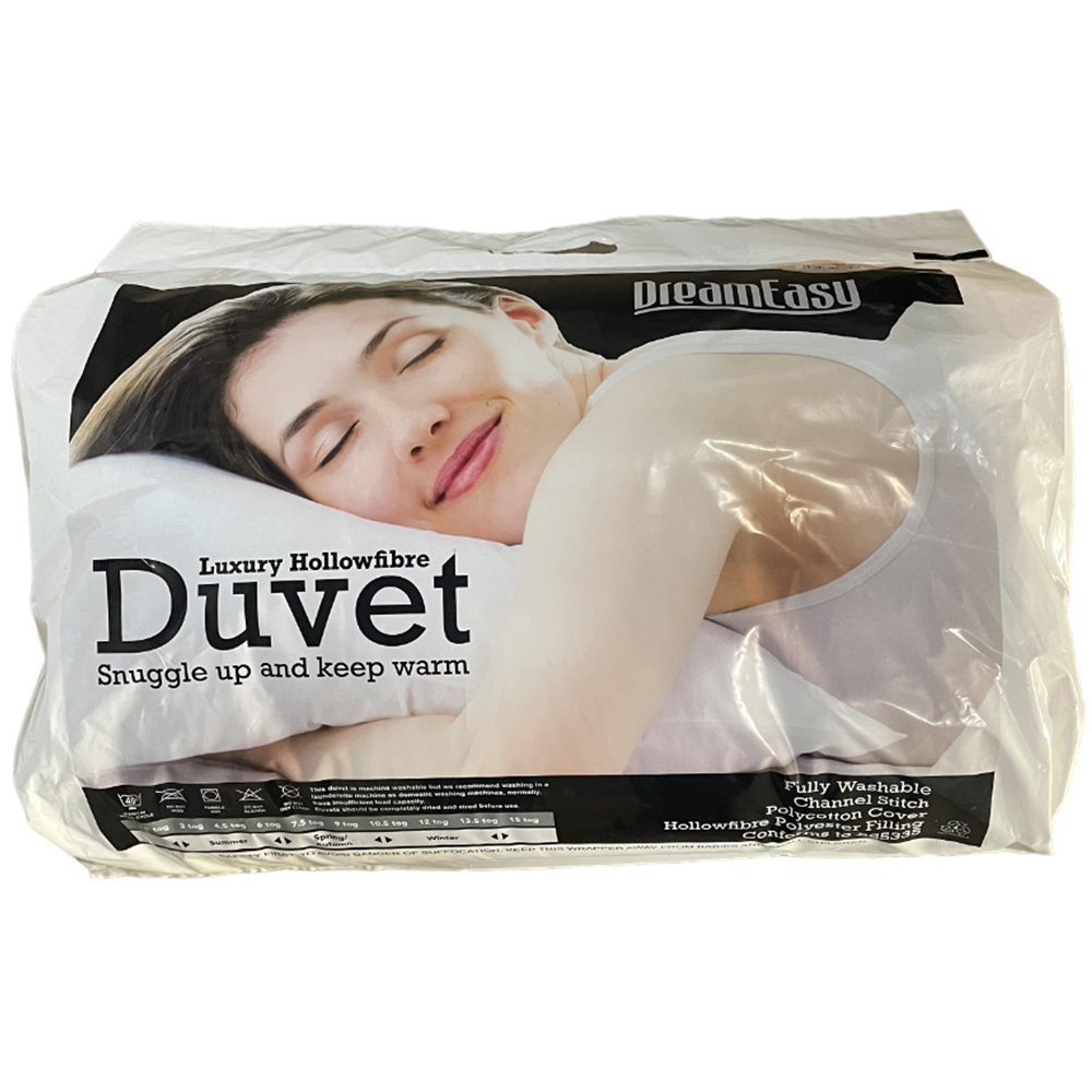 Dreameasy Double White Lightweight Summer Duvet 4.5 Tog Image 1