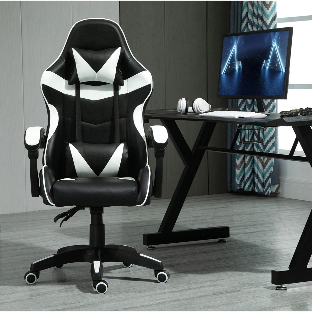 White Tilt and Swivel Computer Chair Image 2