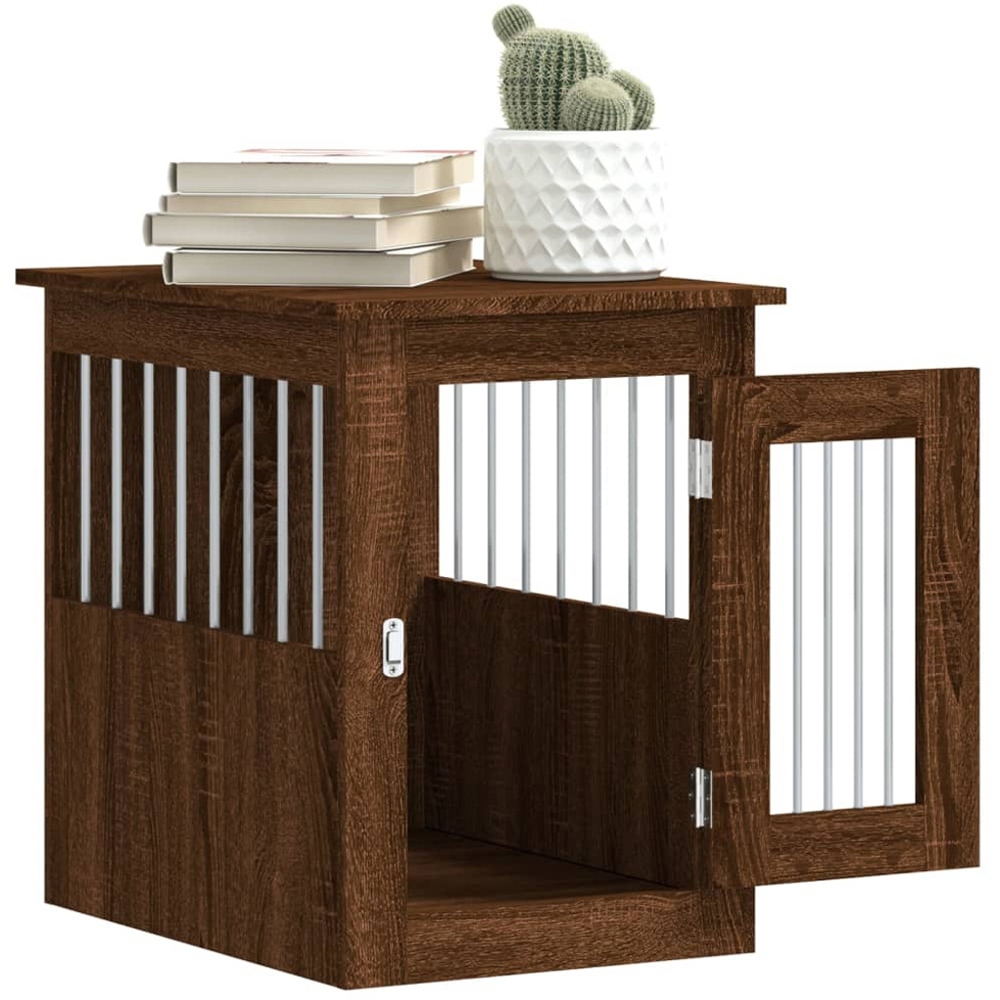 vidaXL Brown Oak Processed Wood Dog Crate Furniture 45 x 62 x 59cm Image 4