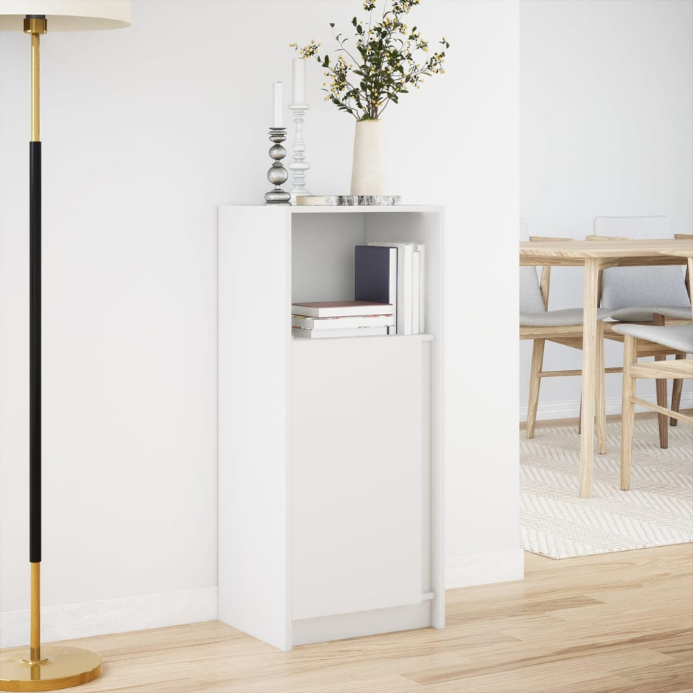 vidaXL Single Door White LED Sideboard Image 8