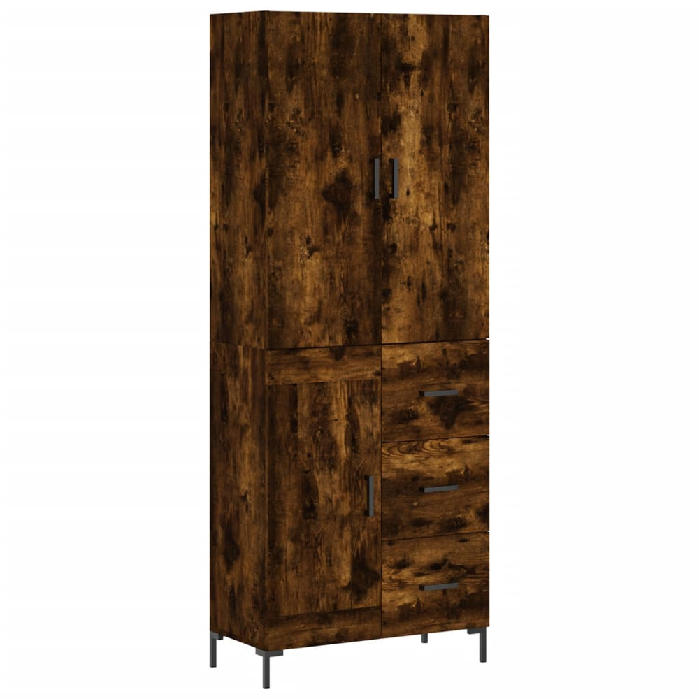 vidaXL 3 Door 3 Drawer Smoked Oak Highboard Image 2