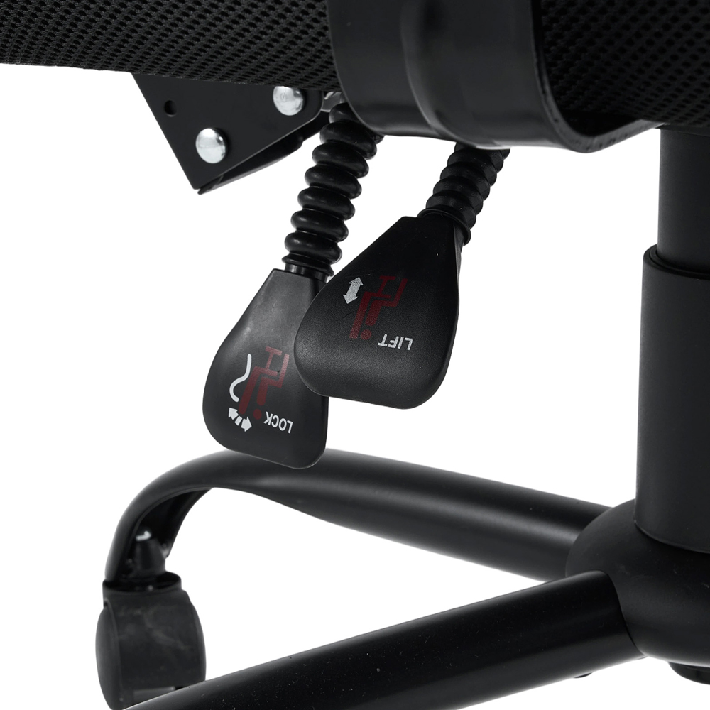 Living and Home Black Ergonomic Office Chair with Adjustable Armrests and Footrest Image 4