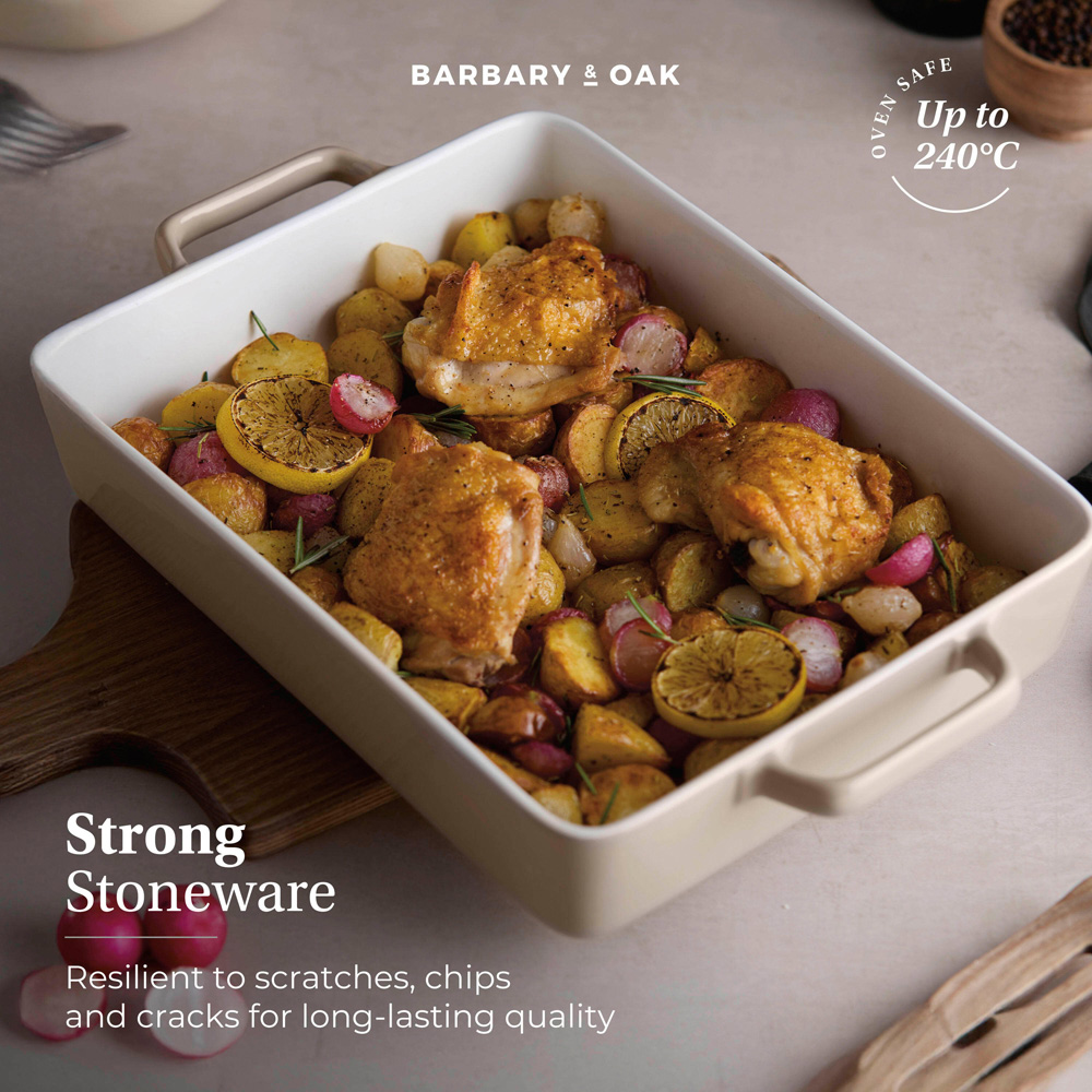 Barbary & Oak Nattura 38cm Cashmere Stoneware Rectangular Baking Dish Image 3