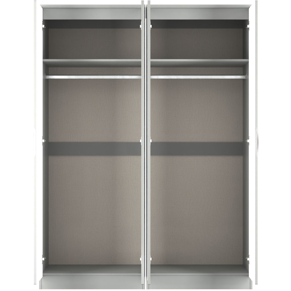 Crowndale Camden 4 Door Grey Gloss and Dusk Grey Mirrored Wardrobe Ready Assembled Image 6