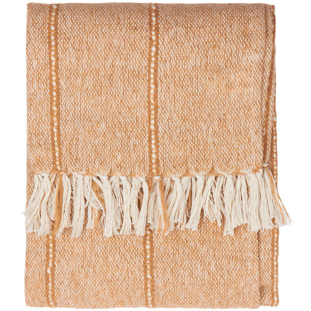 Yard Hedon Cream Linear Stripe Woven Throw 130 x 180cm Image 1