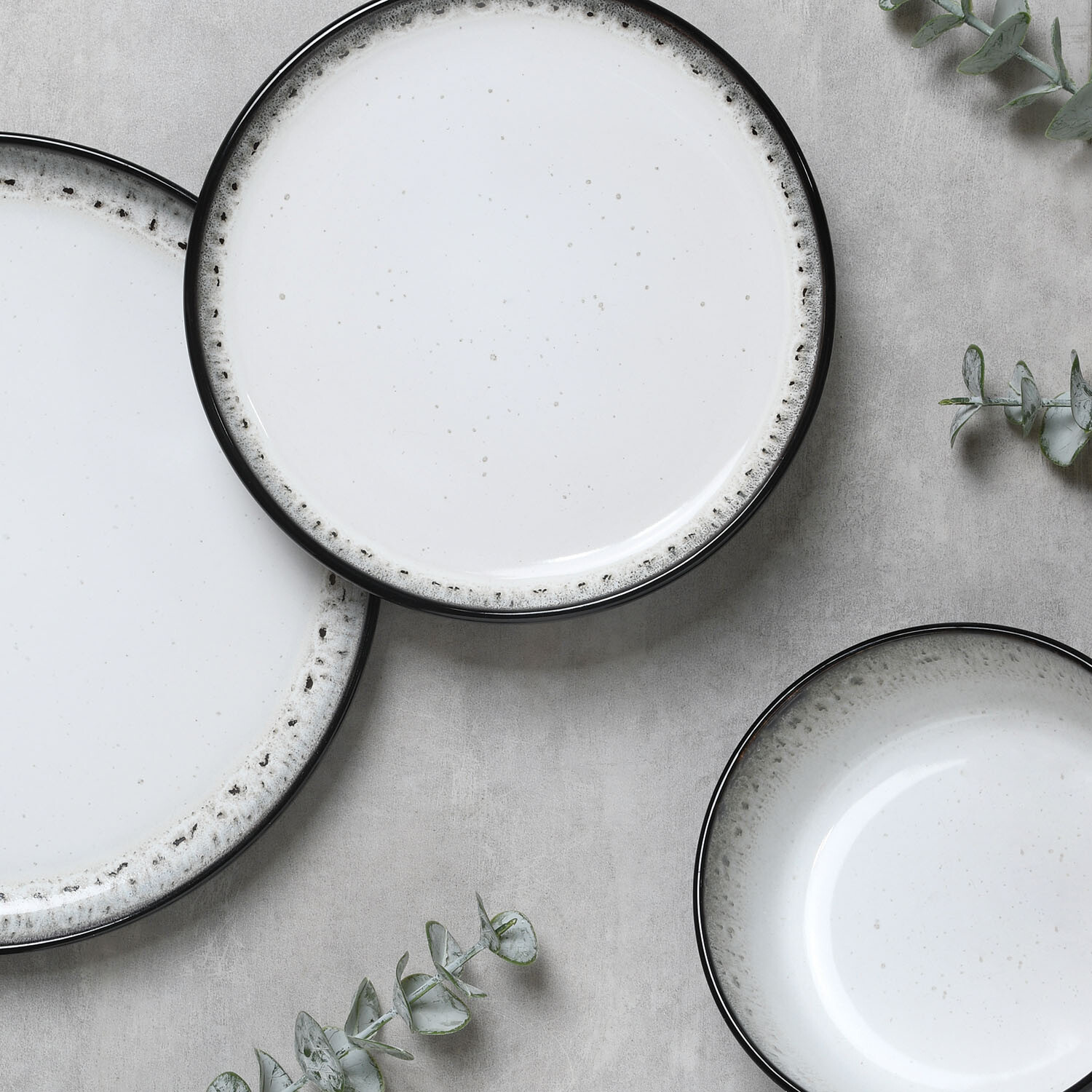 Black Kyanite Dinner Plate - Black and White Image 3