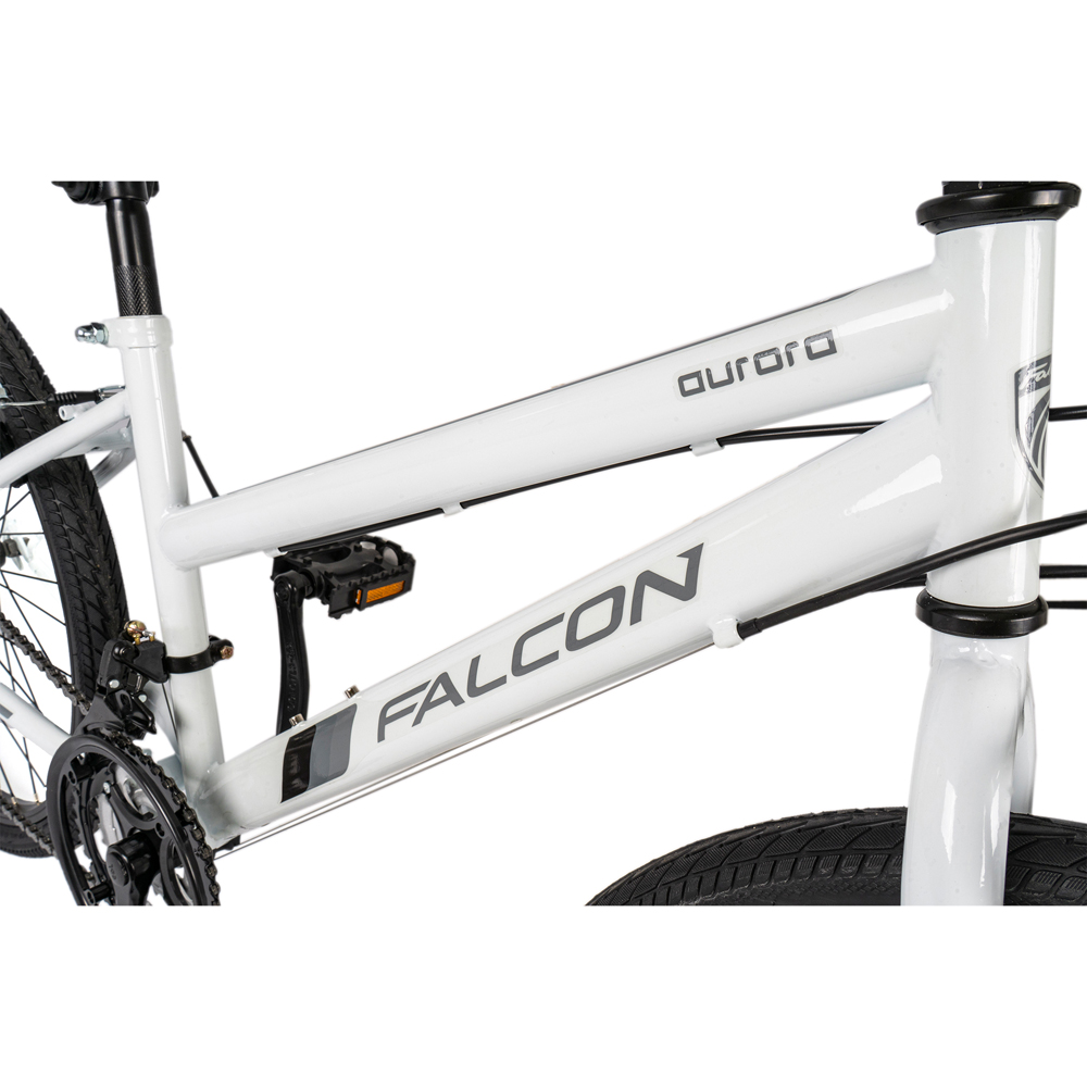 Falcon Aurora Kids 24 inch 6 Speed White Hybrid Bike Image 4