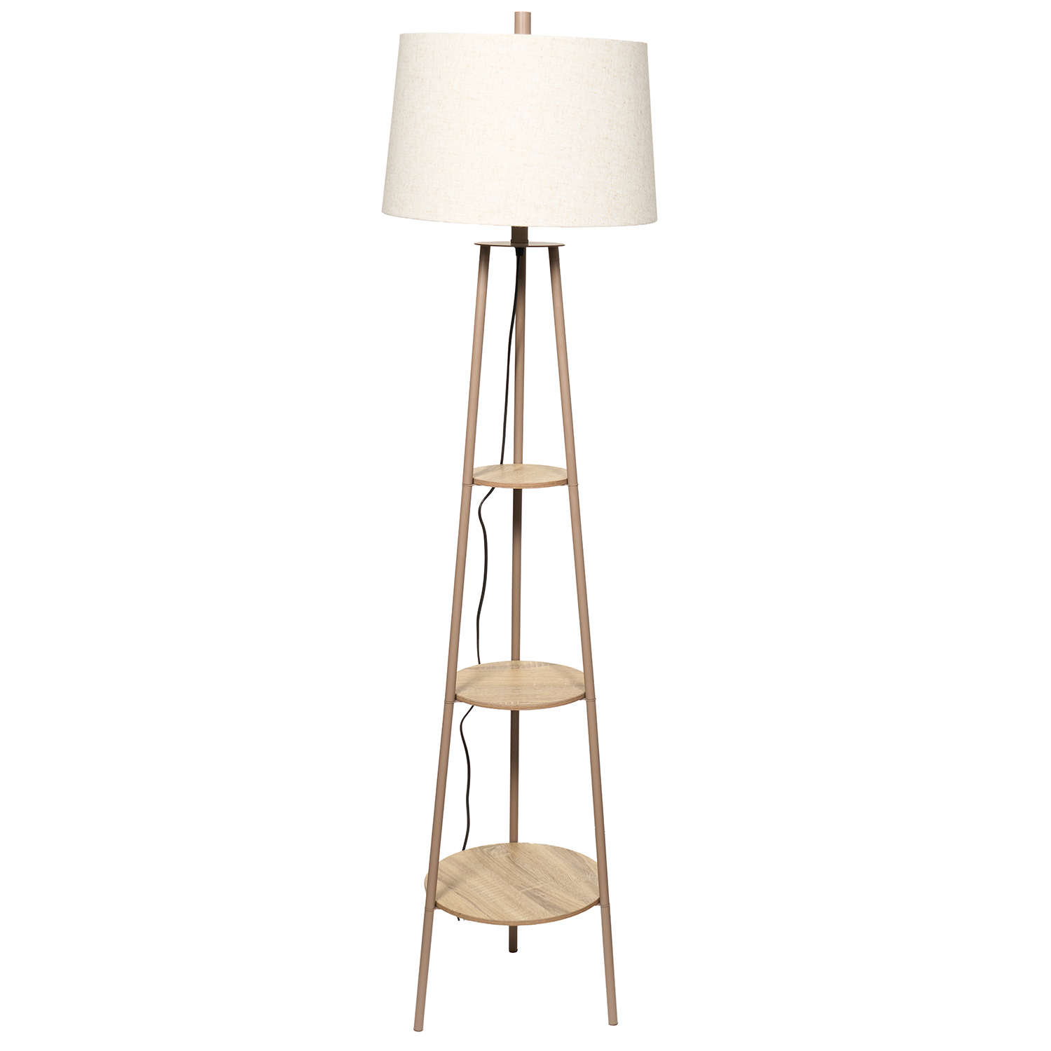 Hendrick Shelf Floor Lamp Latte Image 1