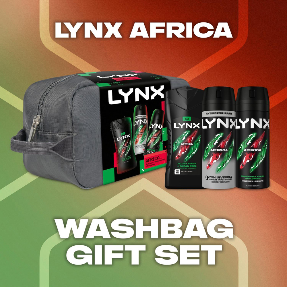 Lynx Africa Washbag Gift Set 3 Piece Image 4