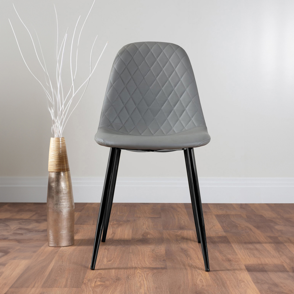 Furniturebox Arona Solara 6 Seater Round Dining Set White Gloss Black and Grey Image 3