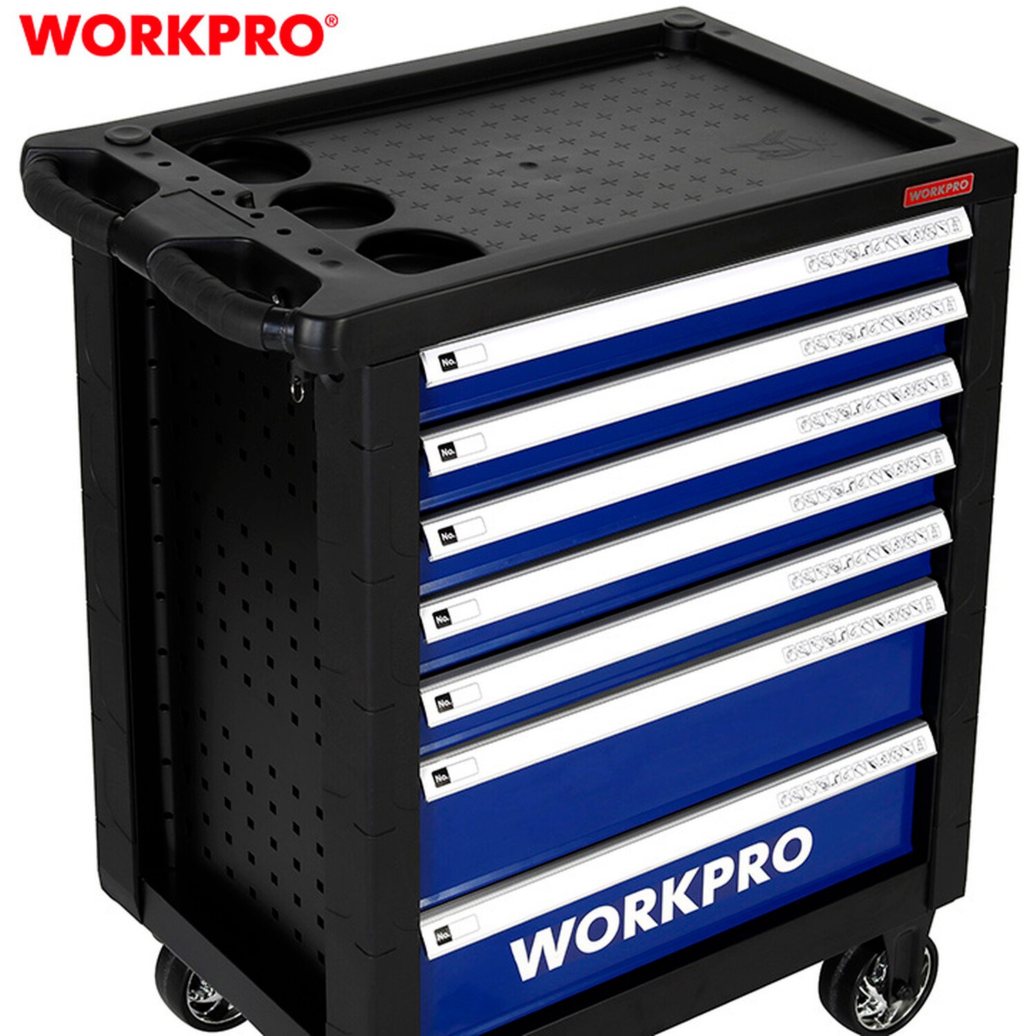 Workpro 7 Drawer Tool Roller Cabinet on Wheels - Black Image 7