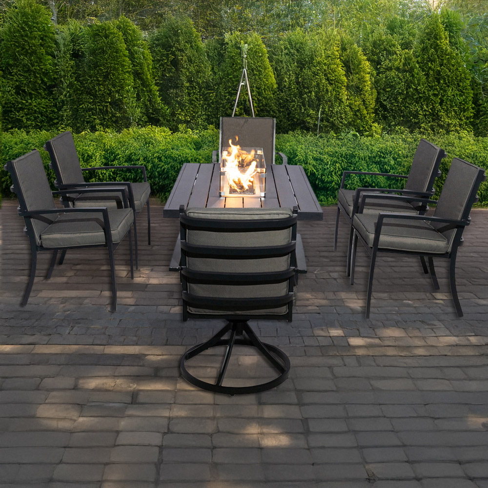 Furniture One 6 Seater Aluminium Garden Dining Set Image 1