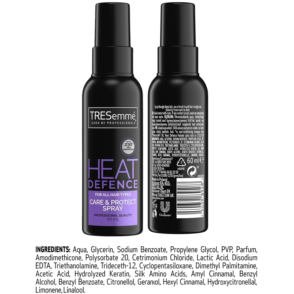 Tresemme Heat Defence Care and Protect All Hair Types Hair Spray 60ml 6 Pack Image 7
