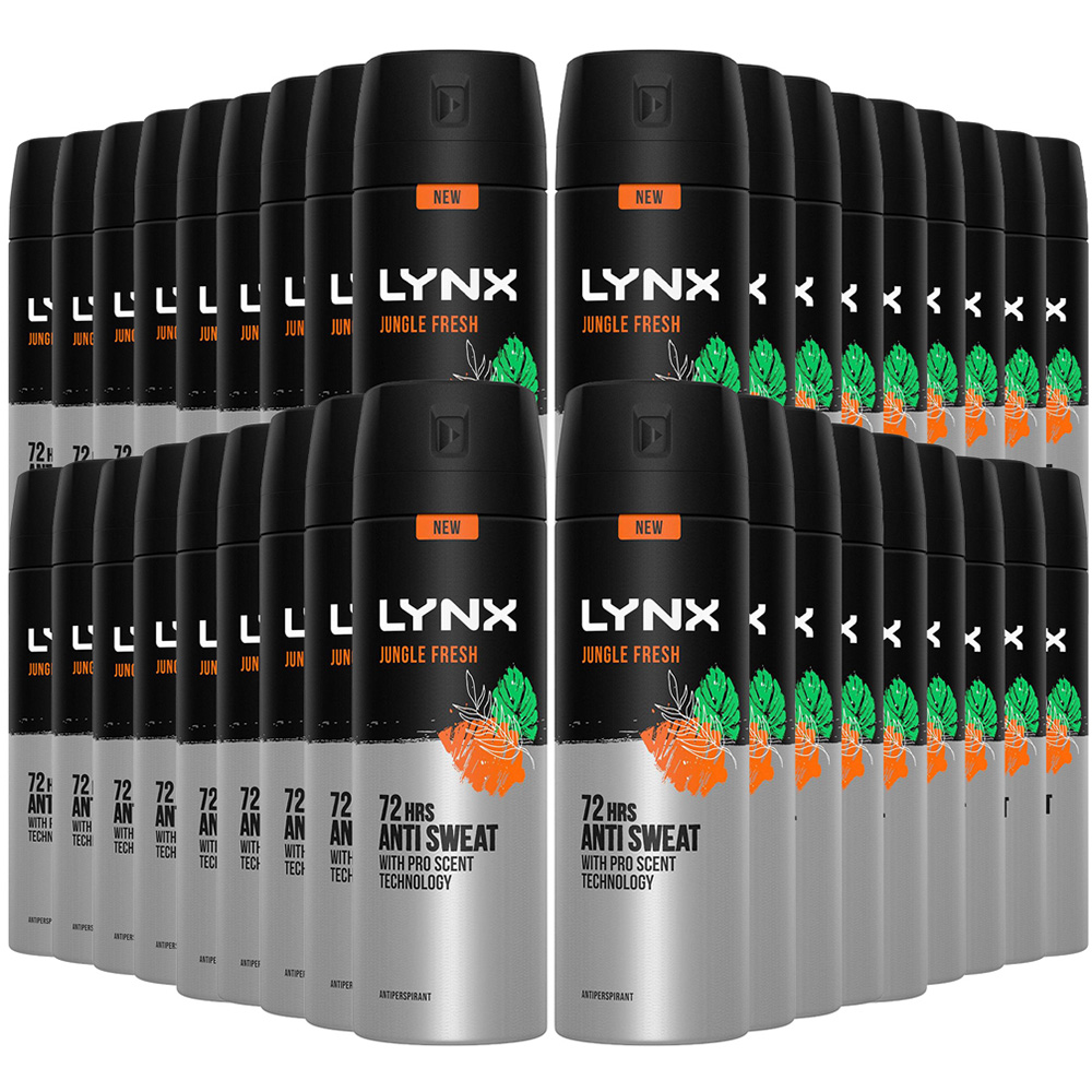Lynx Jungle Fresh 72 HRS Anti-Sweat Anti-Perspirant Body Spray 200ml 36 Pack Image 1