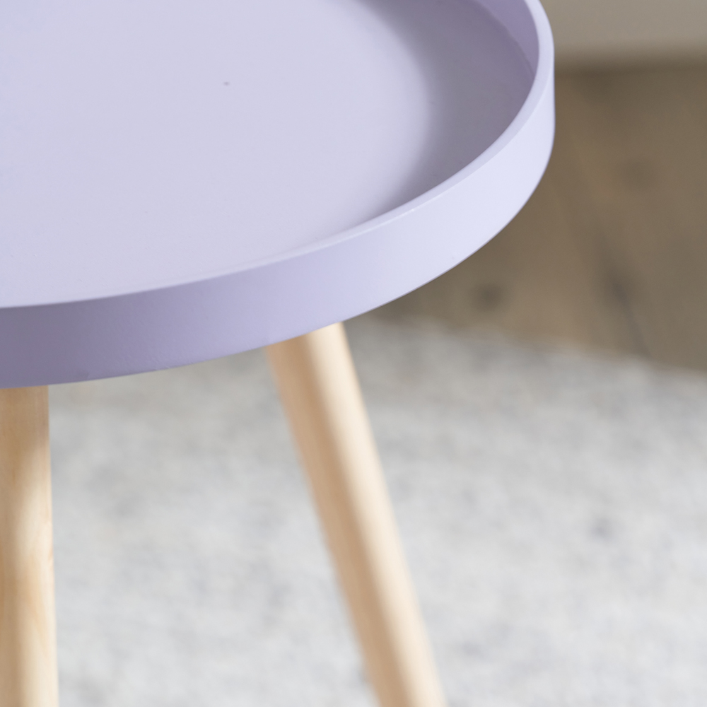 Pacific Lifestyle Halston Lilac Wood Veneer and Natural Pine Wood Side Table Image 4