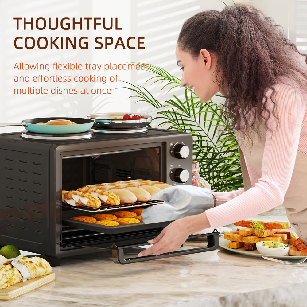HOMCOM 800-198V70BK Black 28L Countertop Toaster Oven 2600W Image 7