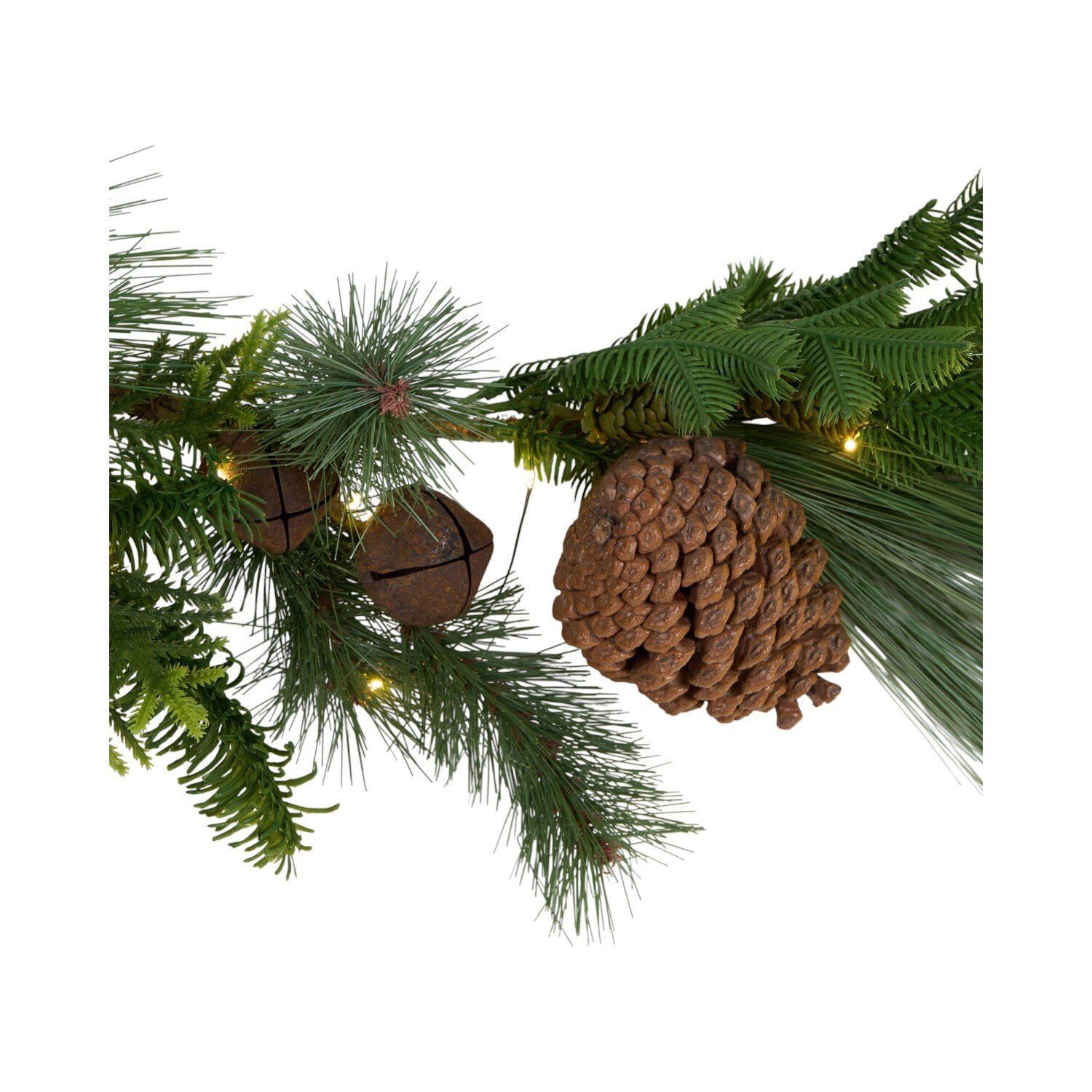 Pinecone and Bells Garland - Green and Brown Image 5