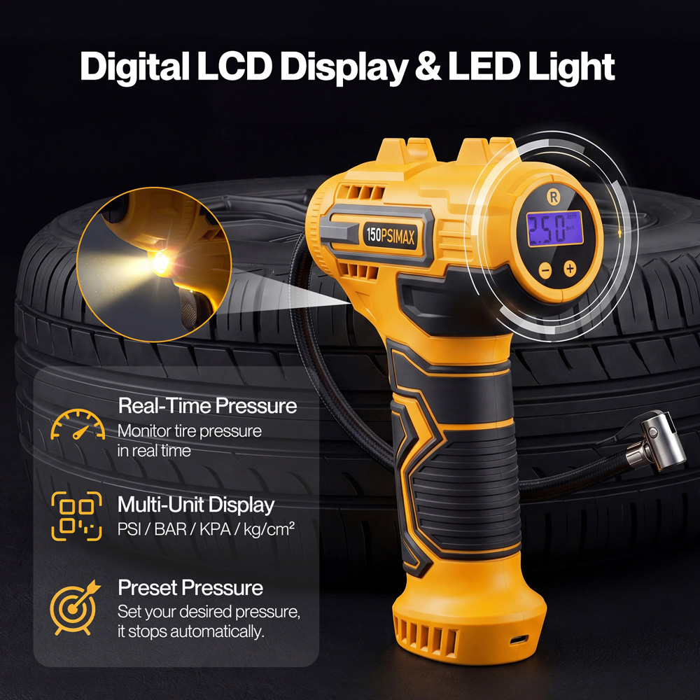 Traderight 150 PSI Portable Cordless Car Tyre Inflator and Air Compressor Image 6