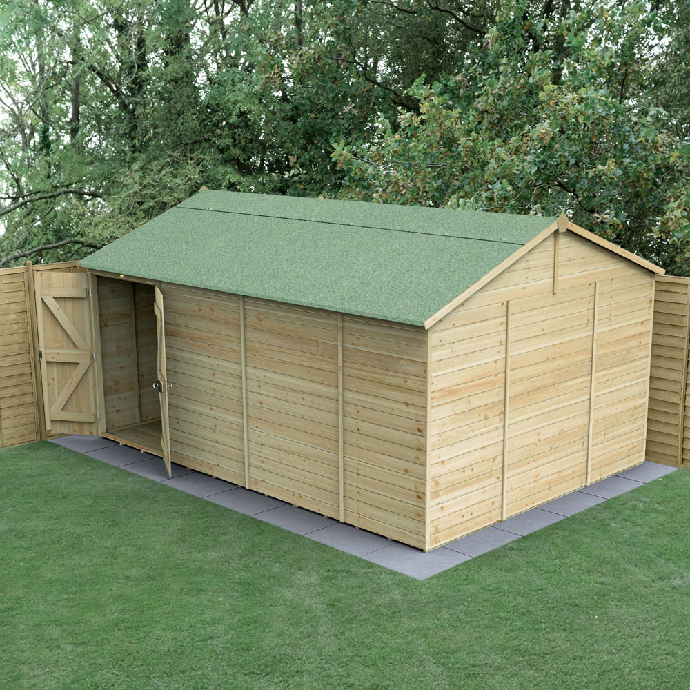 Forest Garden Timberdale 15 x 10ft Tongue and Groove Reverse Apex Garden Shed Image 2